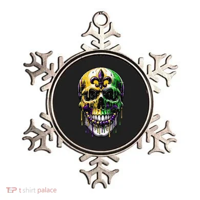 Fleur De Lis Mardi Gras Skull Ornament
