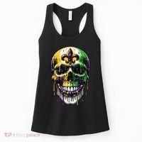 Fleur De Lis Mardi Gras Skull Women's Tank Top thumb 0