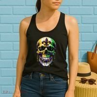 Fleur De Lis Mardi Gras Skull Women's Tank Top thumb 2