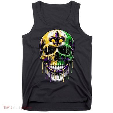 Fleur De Lis Mardi Gras Skull Tank Top
