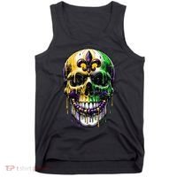 Fleur De Lis Mardi Gras Skull Tank Top thumb 0