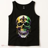 Fleur De Lis Mardi Gras Skull Tank Top thumb 2