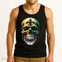 Fleur De Lis Mardi Gras Skull Tank Top thumb 3