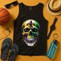 Fleur De Lis Mardi Gras Skull Tank Top thumb 4