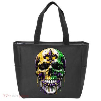 Fleur De Lis Mardi Gras Skull Tote Bag