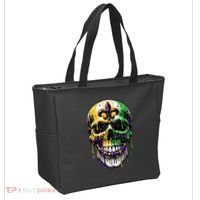 Fleur De Lis Mardi Gras Skull Tote Bag thumb 2