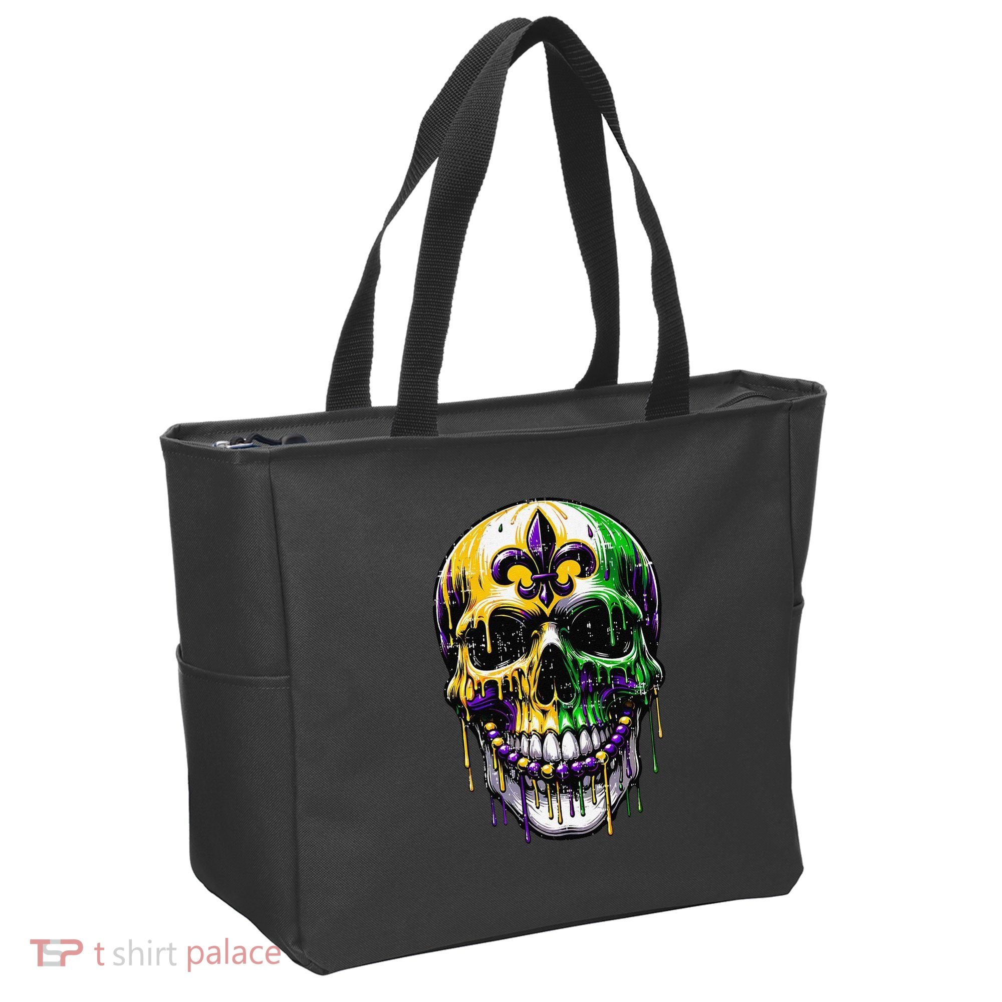 Fleur De Lis Mardi Gras Skull Tote Bag
