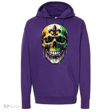 Fleur De Lis Mardi Gras Skull Hoodie