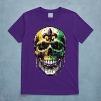 Fleur De Lis Mardi Gras Skull T-Shirt thumb 5