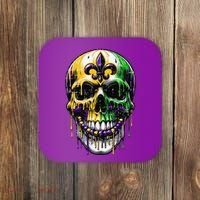 Fleur De Lis Mardi Gras Skull Coaster thumb 0