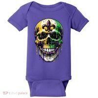Fleur De Lis Mardi Gras Skull Baby Bodysuit thumb 0