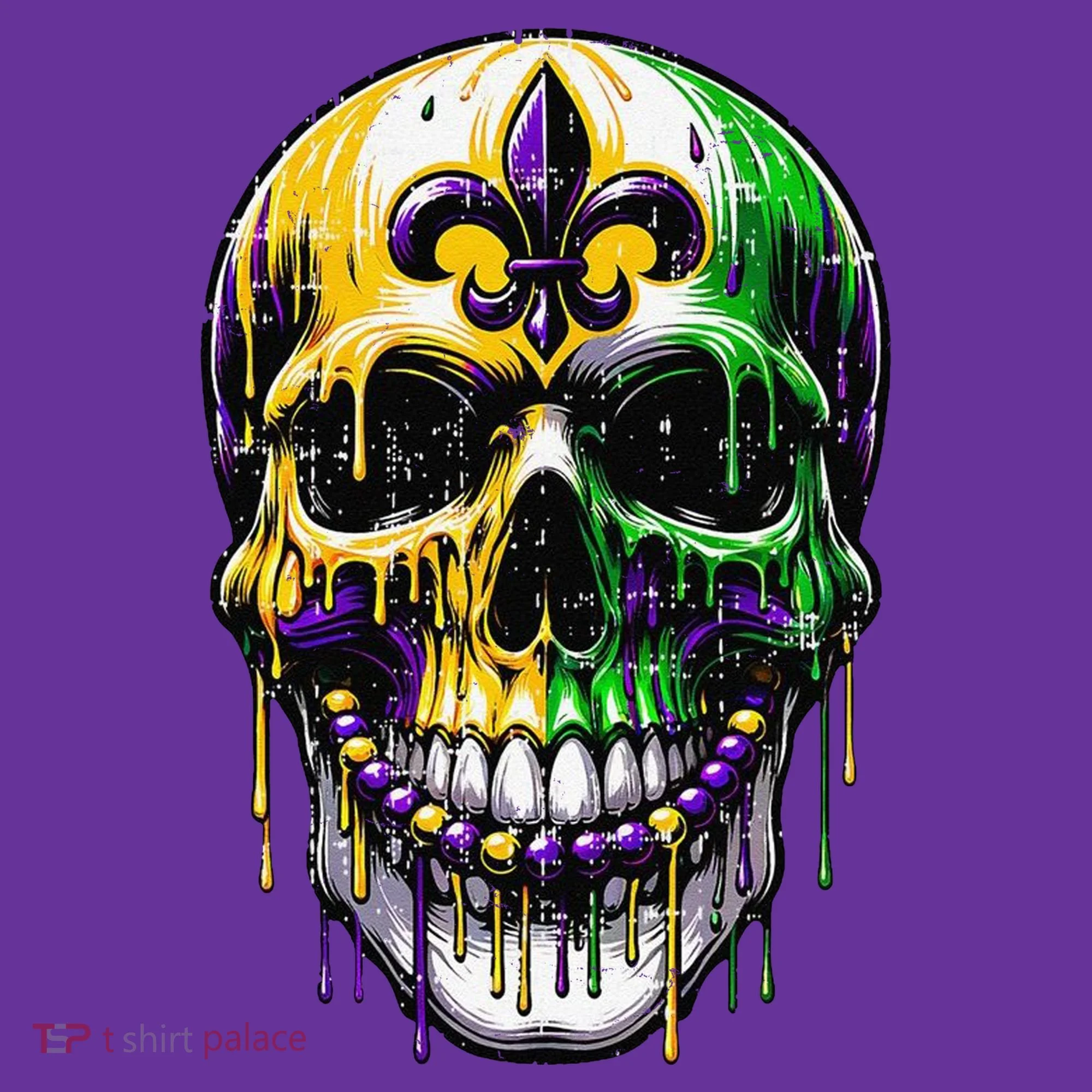 Fleur De Lis Mardi Gras Skull Baby Bodysuit