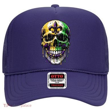 Fleur De Lis Mardi Gras Skull Hat