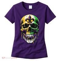 Fleur De Lis Mardi Gras Skull Women's T-Shirt thumb 0