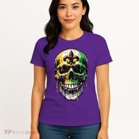 Fleur De Lis Mardi Gras Skull Women's T-Shirt thumb 4