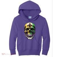 Fleur De Lis Mardi Gras Skull Kids Hoodie thumb 0