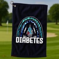 Fuck Diabetes Logo Awareness Golf Towel thumb 1