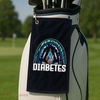 Fuck Diabetes Logo Awareness Golf Towel thumb 2