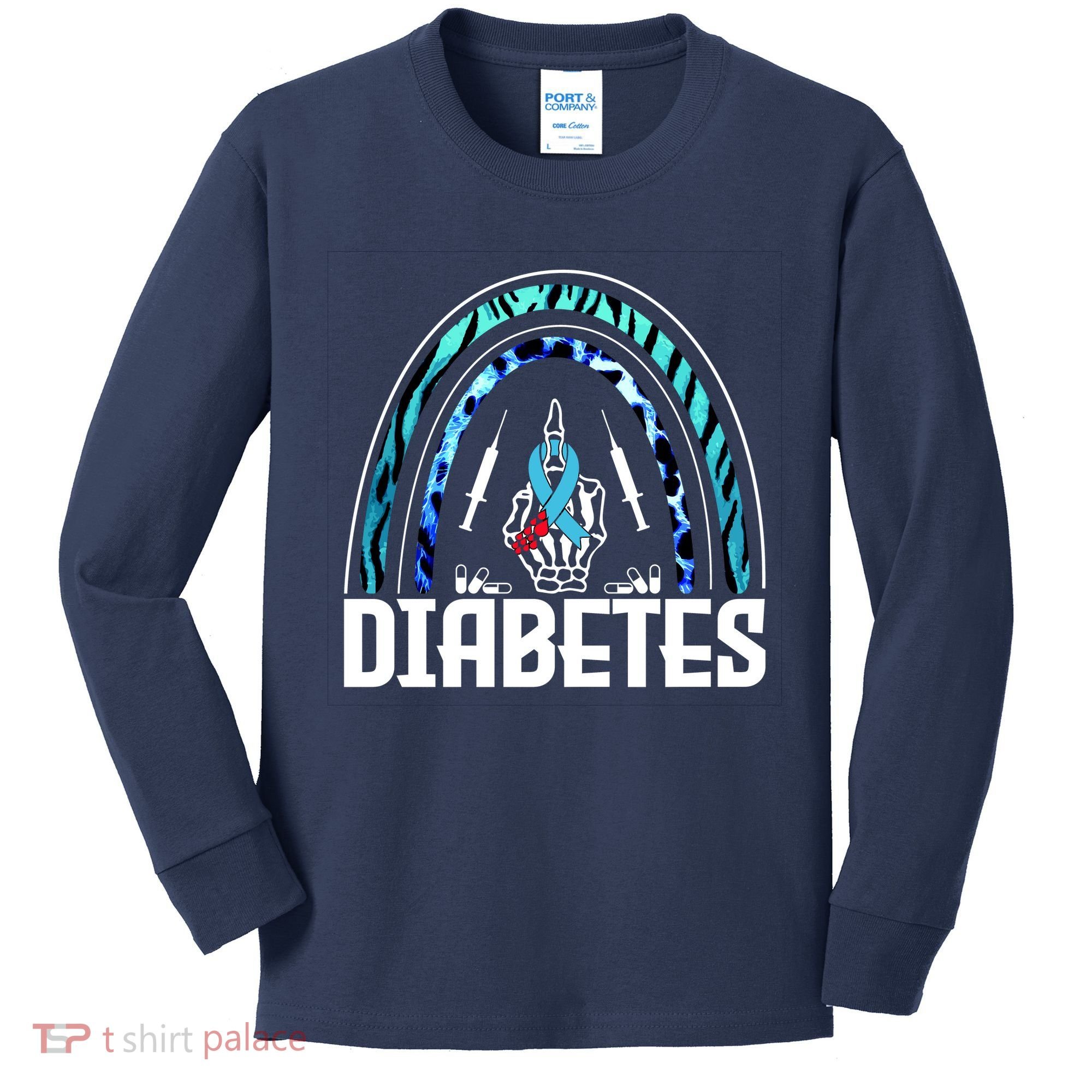 Fuck Diabetes Logo Awareness Kids Long Sleeve Shirt