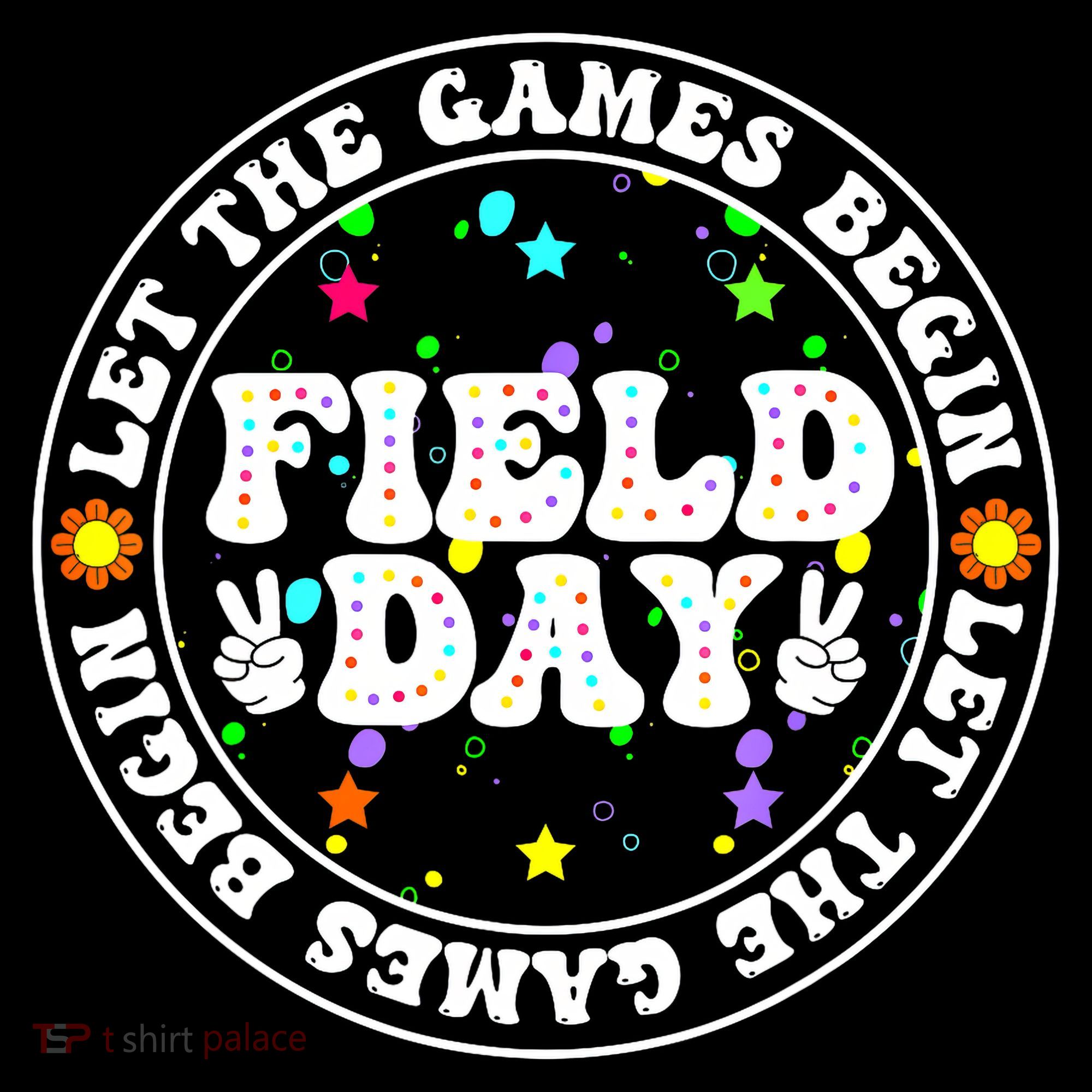 Field Day Let The Games Begin Teachers Field Day USA-Made Doggie Bandana