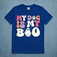 Funny Dog Lover Halloween Puppy Groovy My Dog Is My Boo Gift T-Shirt thumb 5