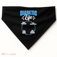 Funny Diabetic Life Cycle Diabetes Awareness USA-Made Doggie Bandana thumb 0