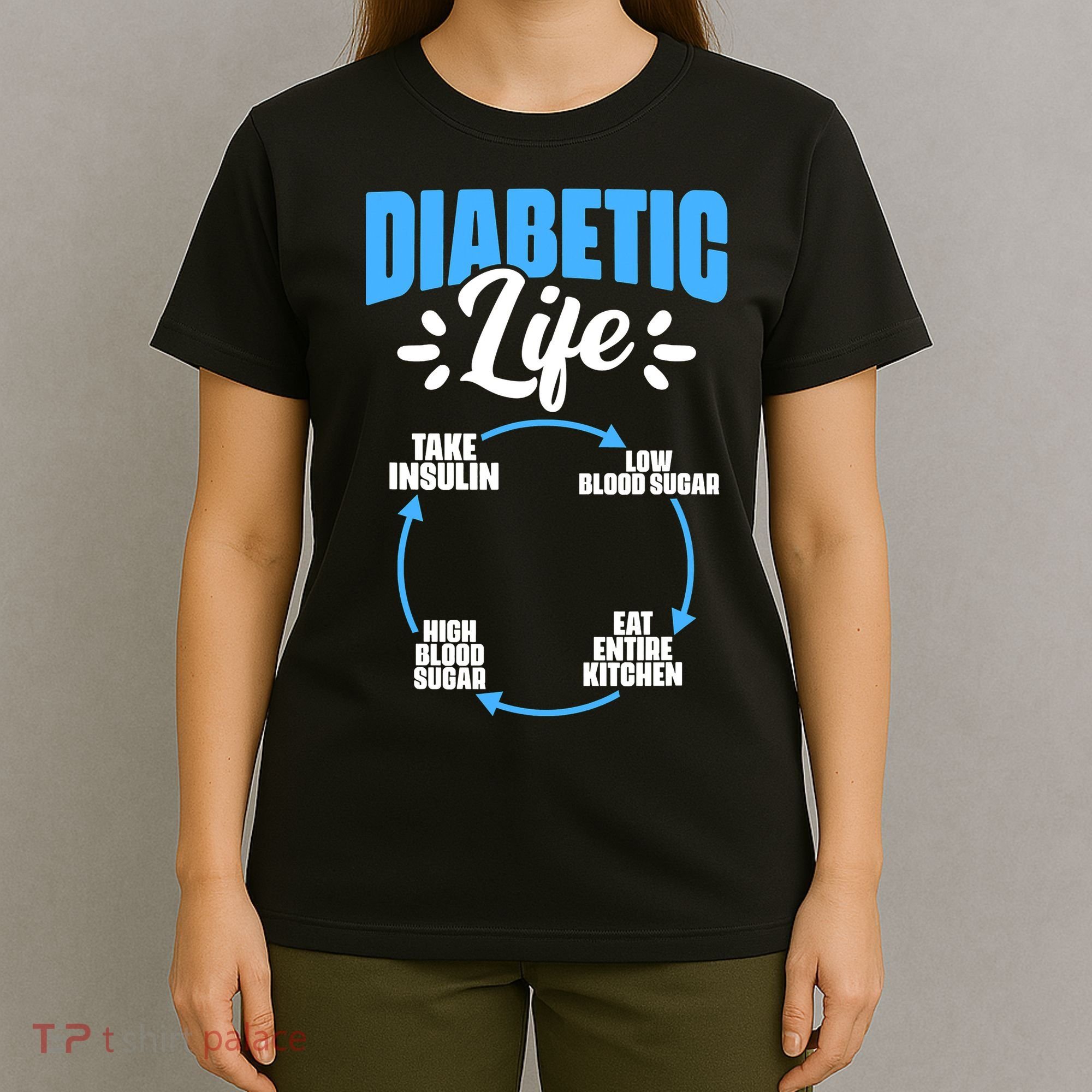 Funny Diabetic Life Cycle Diabetes Awareness T-Shirt