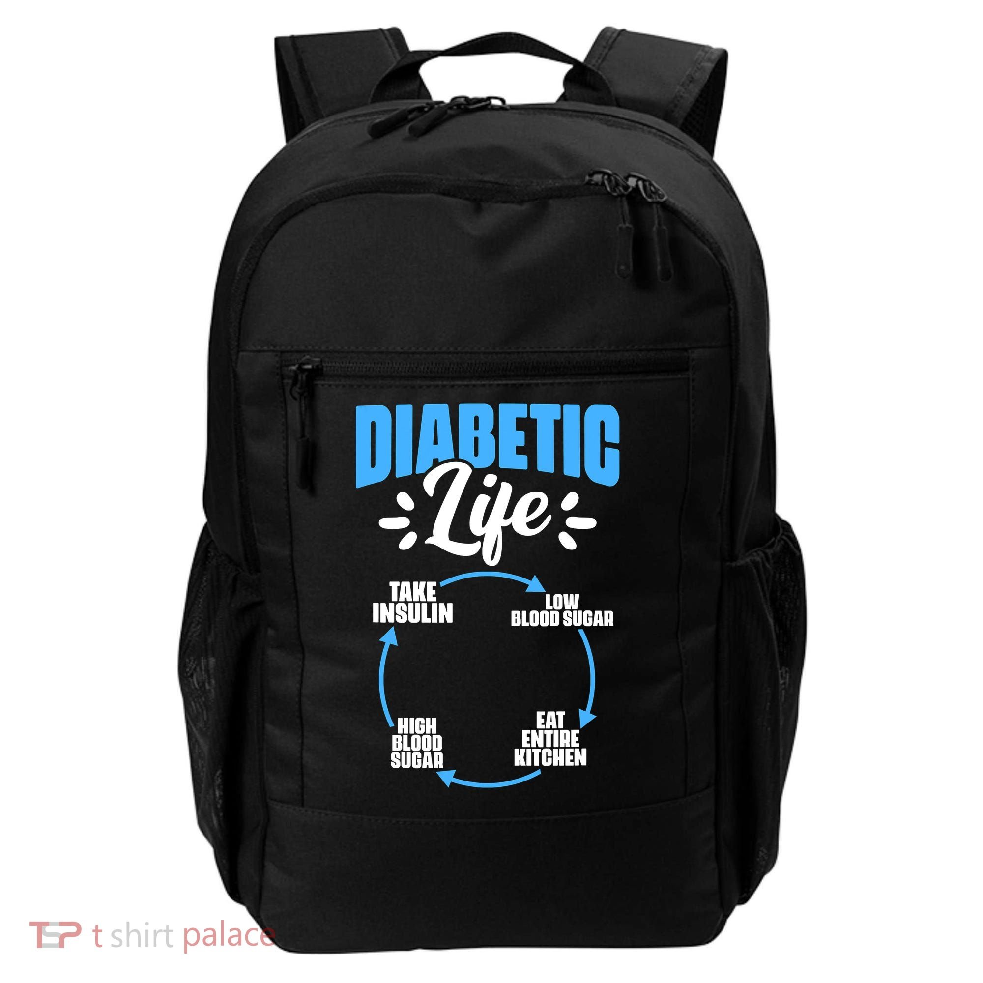 Funny Diabetic Life Cycle Diabetes Awareness Backpack