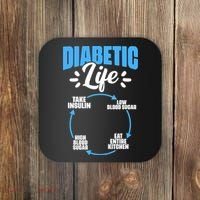 Funny Diabetic Life Cycle Diabetes Awareness Coaster thumb 0