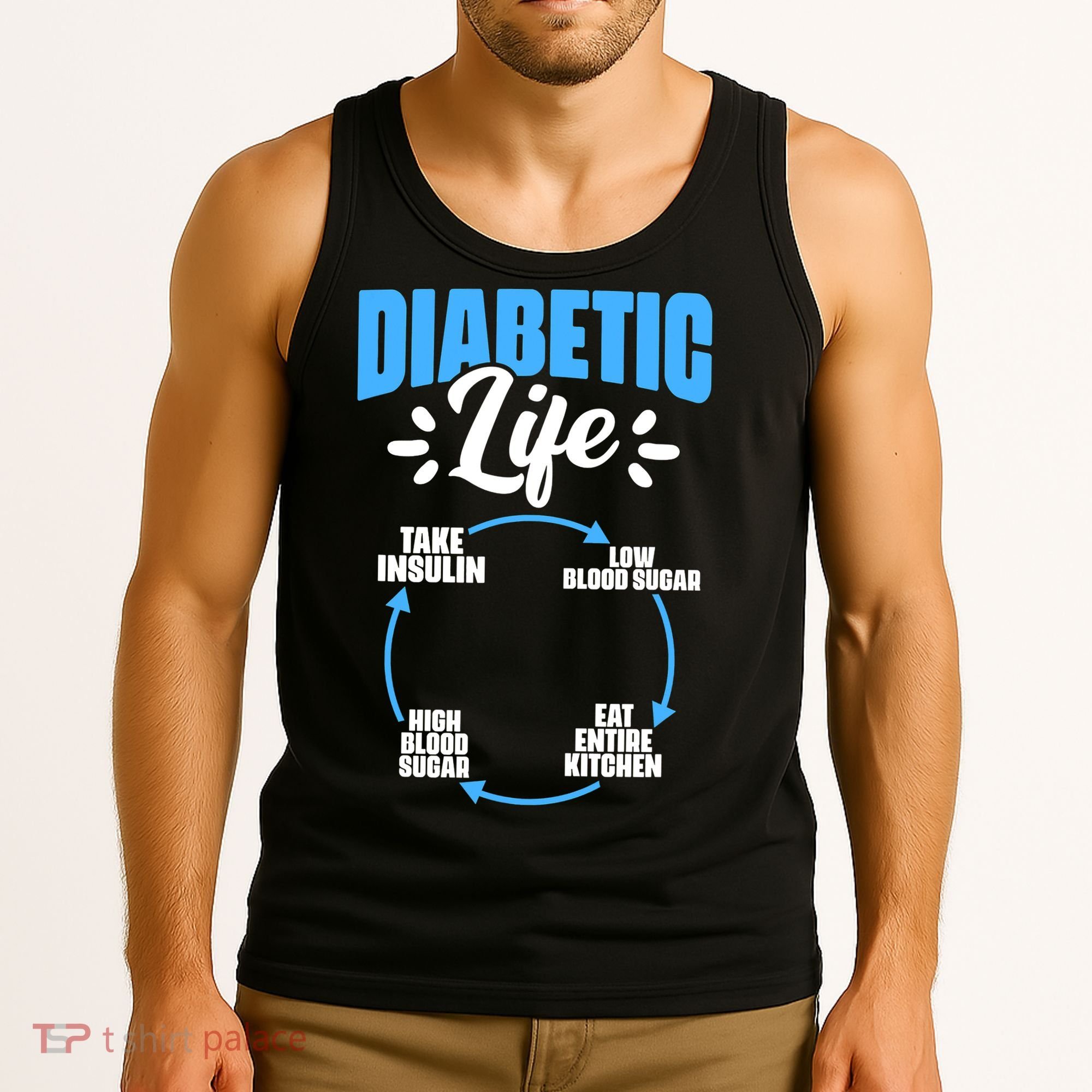 Funny Diabetic Life Cycle Diabetes Awareness Tank Top