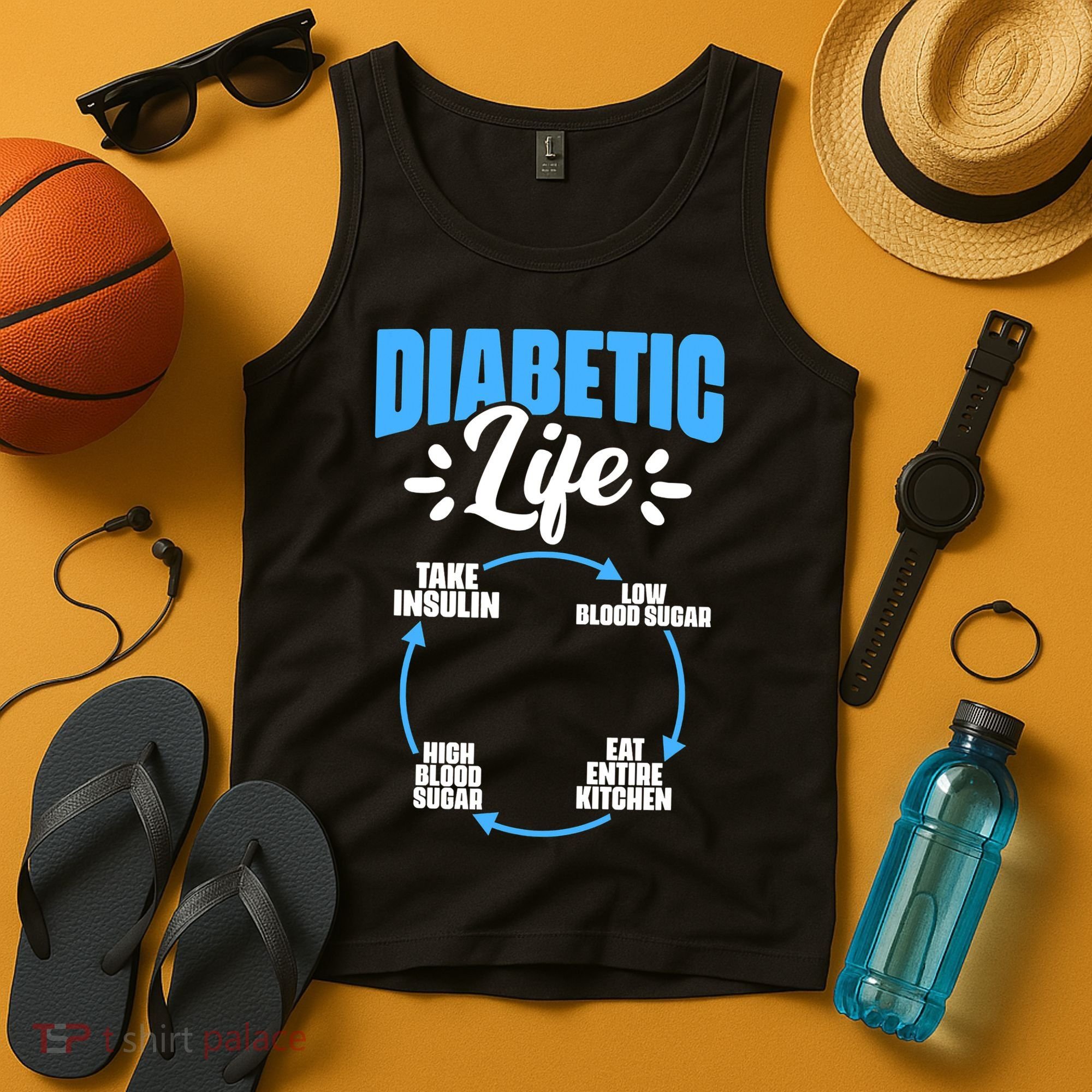 Funny Diabetic Life Cycle Diabetes Awareness Tank Top