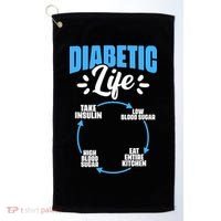 Funny Diabetic Life Cycle Diabetes Awareness Golf Towel thumb 0