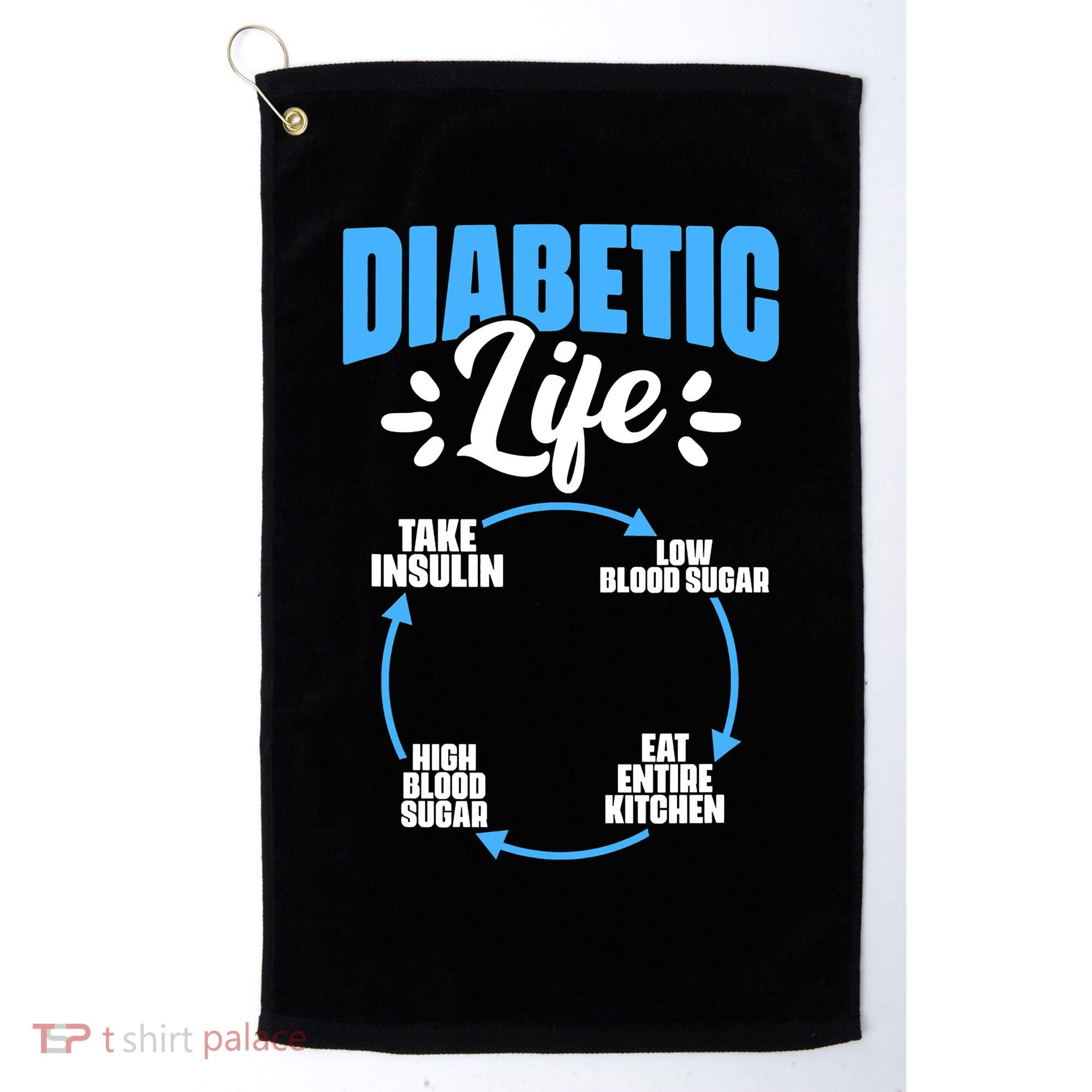 Funny Diabetic Life Cycle Diabetes Awareness Golf Towel