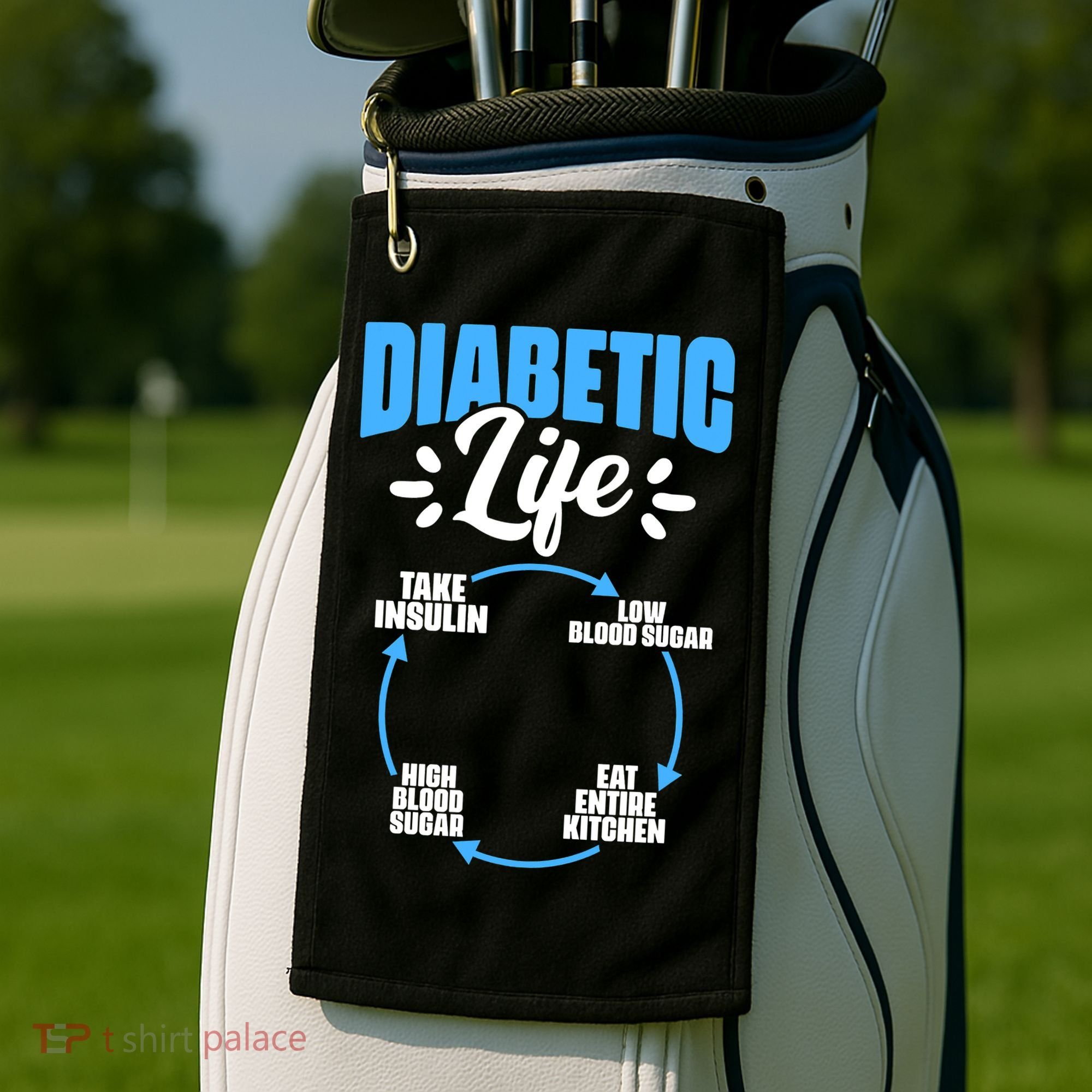 Funny Diabetic Life Cycle Diabetes Awareness Golf Towel