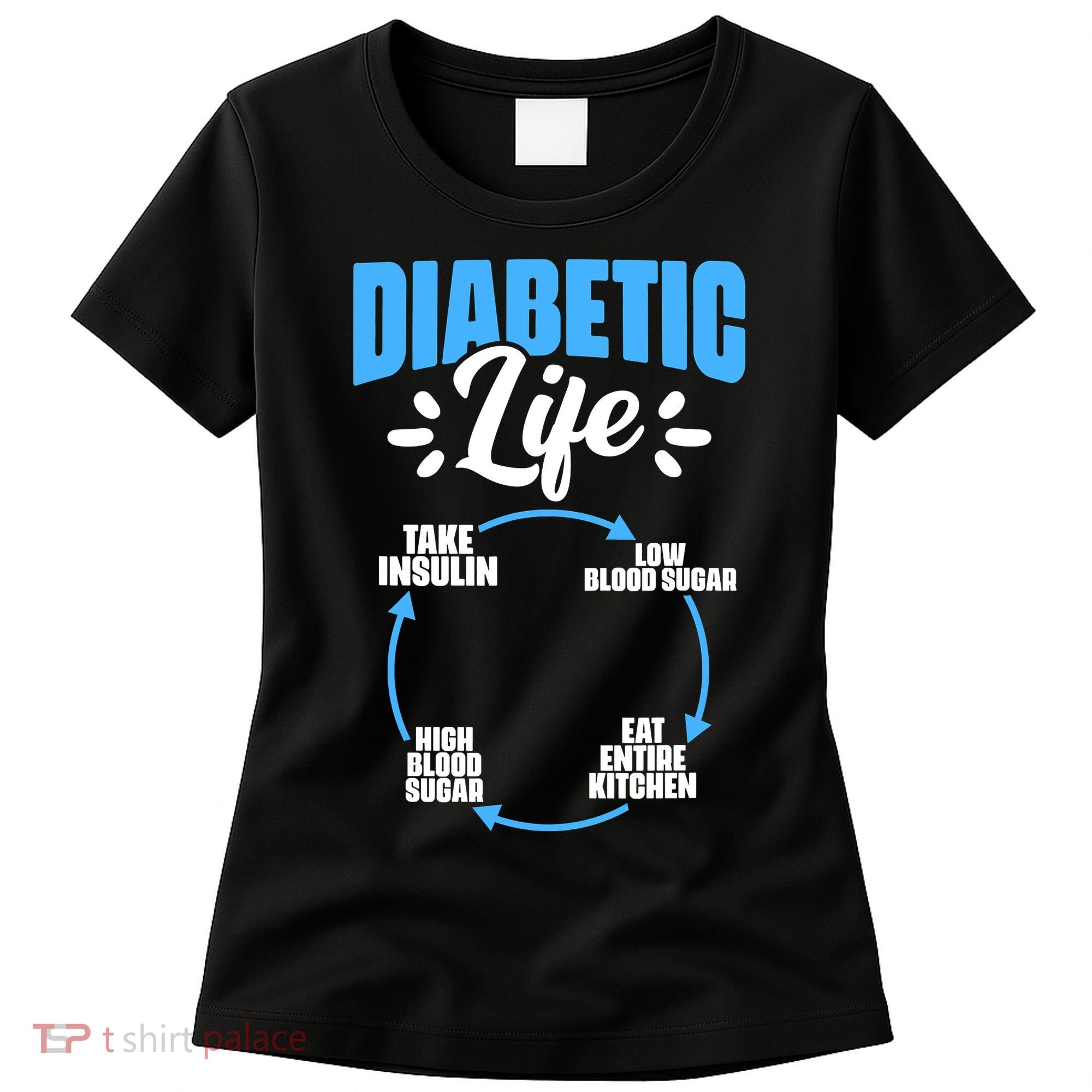 Funny Diabetic Life Cycle Diabetes Awareness Women's T-Shirt