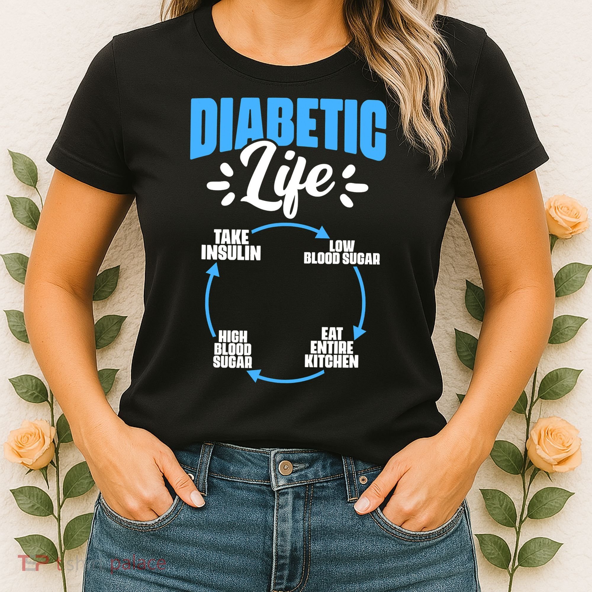 Funny Diabetic Life Cycle Diabetes Awareness Women's T-Shirt