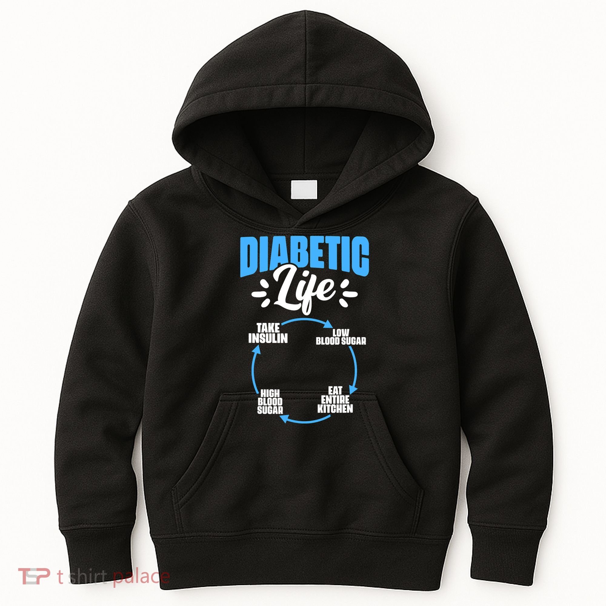 Funny Diabetic Life Cycle Diabetes Awareness Kids Hoodie