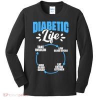 Funny Diabetic Life Cycle Diabetes Awareness Kids Long Sleeve Shirt thumb 0