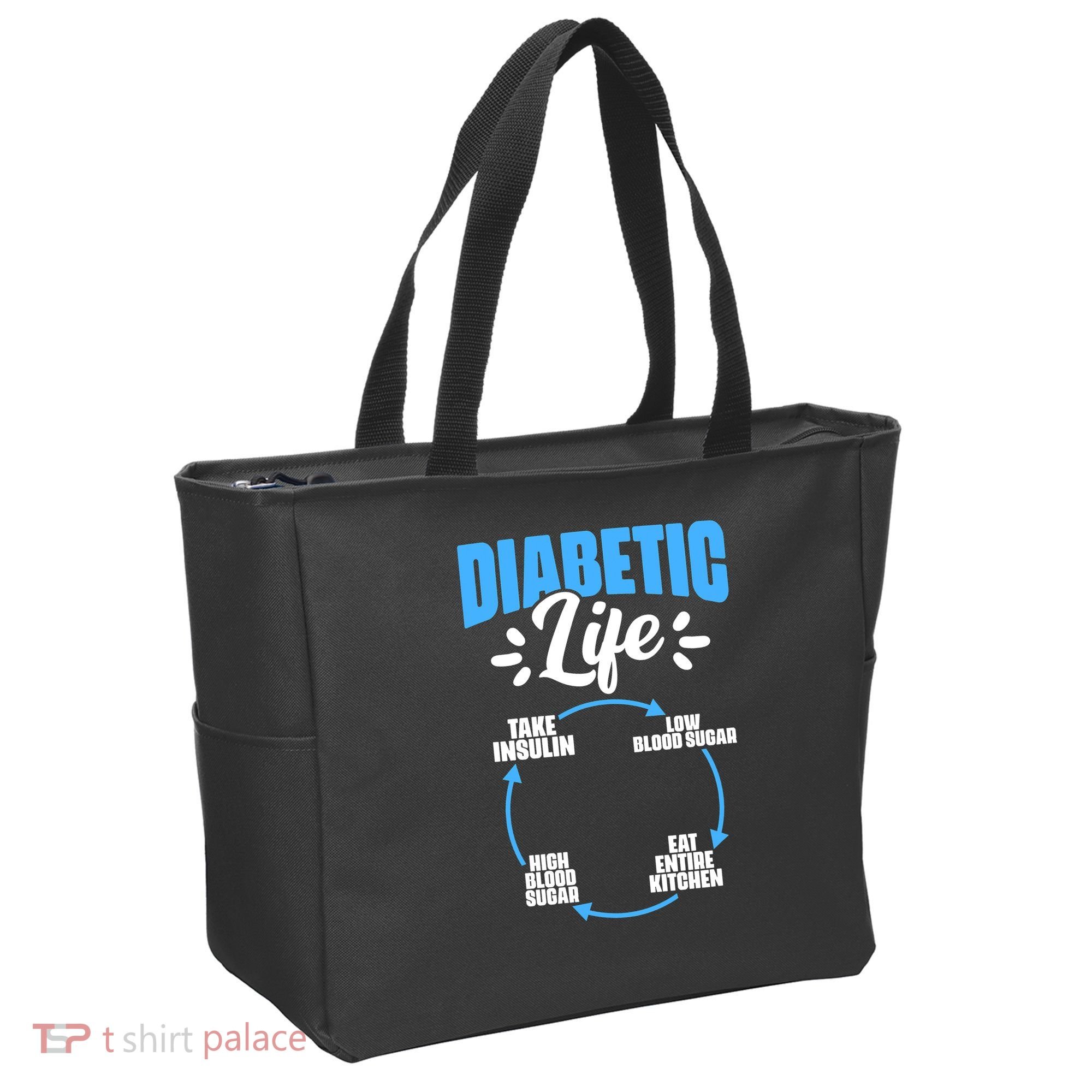 Funny Diabetic Life Cycle Diabetes Awareness Tote Bag