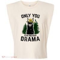 Funny Drama Llama Only You Can Prevent Drama Sarcastic Lover Garment-Dyed Women's Muscle Tee thumb 0
