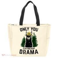 Funny Drama Llama Only You Can Prevent Drama Sarcastic Lover Tote Bag thumb 0