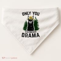 Funny Drama Llama Only You Can Prevent Drama Sarcastic Lover USA-Made Doggie Bandana thumb 0