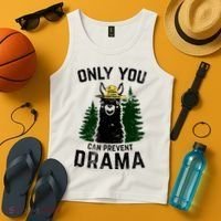 Funny Drama Llama Only You Can Prevent Drama Sarcastic Lover Tank Top thumb 4