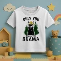 Funny Drama Llama Only You Can Prevent Drama Sarcastic Lover Toddler T-Shirt thumb 3