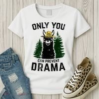 Funny Drama Llama Only You Can Prevent Drama Sarcastic Lover Women's T-Shirt thumb 3