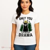 Funny Drama Llama Only You Can Prevent Drama Sarcastic Lover Women's T-Shirt thumb 4