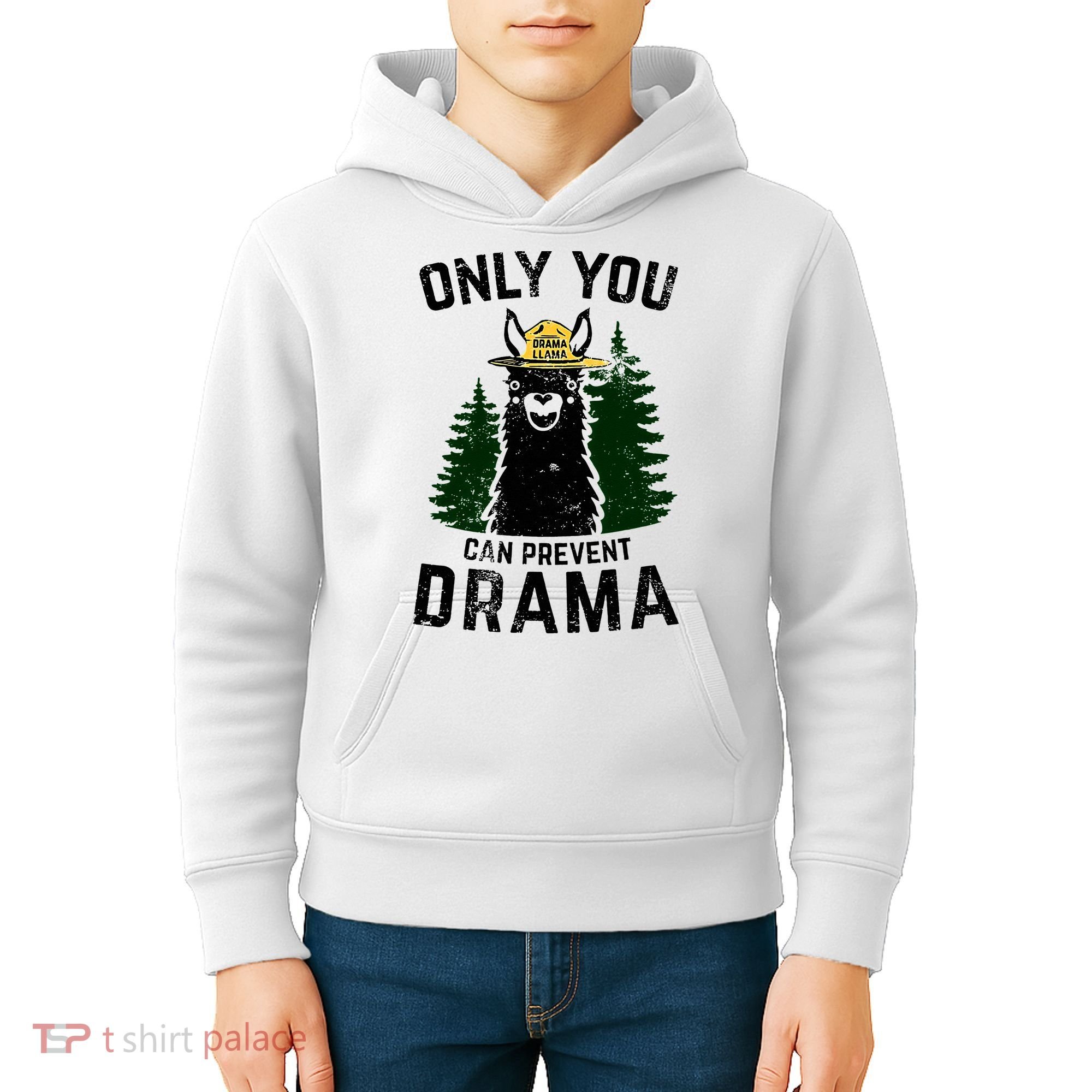 Funny Drama Llama Only You Can Prevent Drama Sarcastic Lover Kids Hoodie