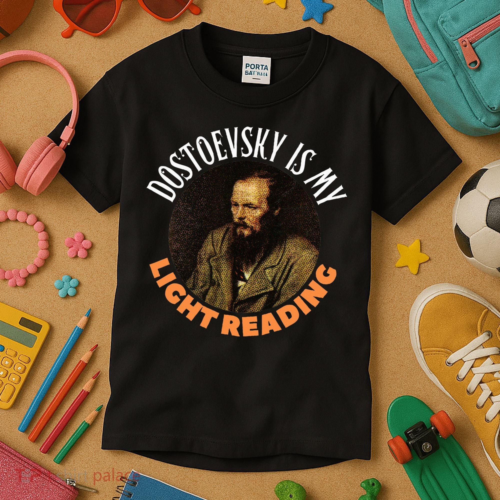 Fyodor Dostoevsky Literature Karamazov Light Reading Kids T-Shirt