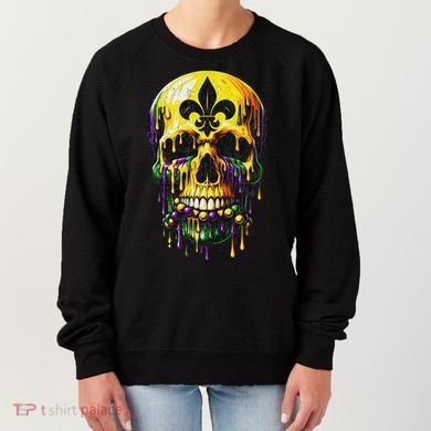 Fleur De Lis Mardi Gras Skulls Men Women Women's Sweatshirt
