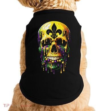 Fleur De Lis Mardi Gras Skulls Men Women Doggie Tank